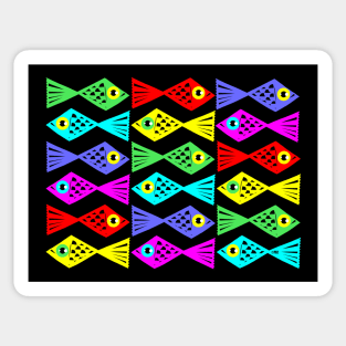 Colorful School of Fish Pattern Sticker